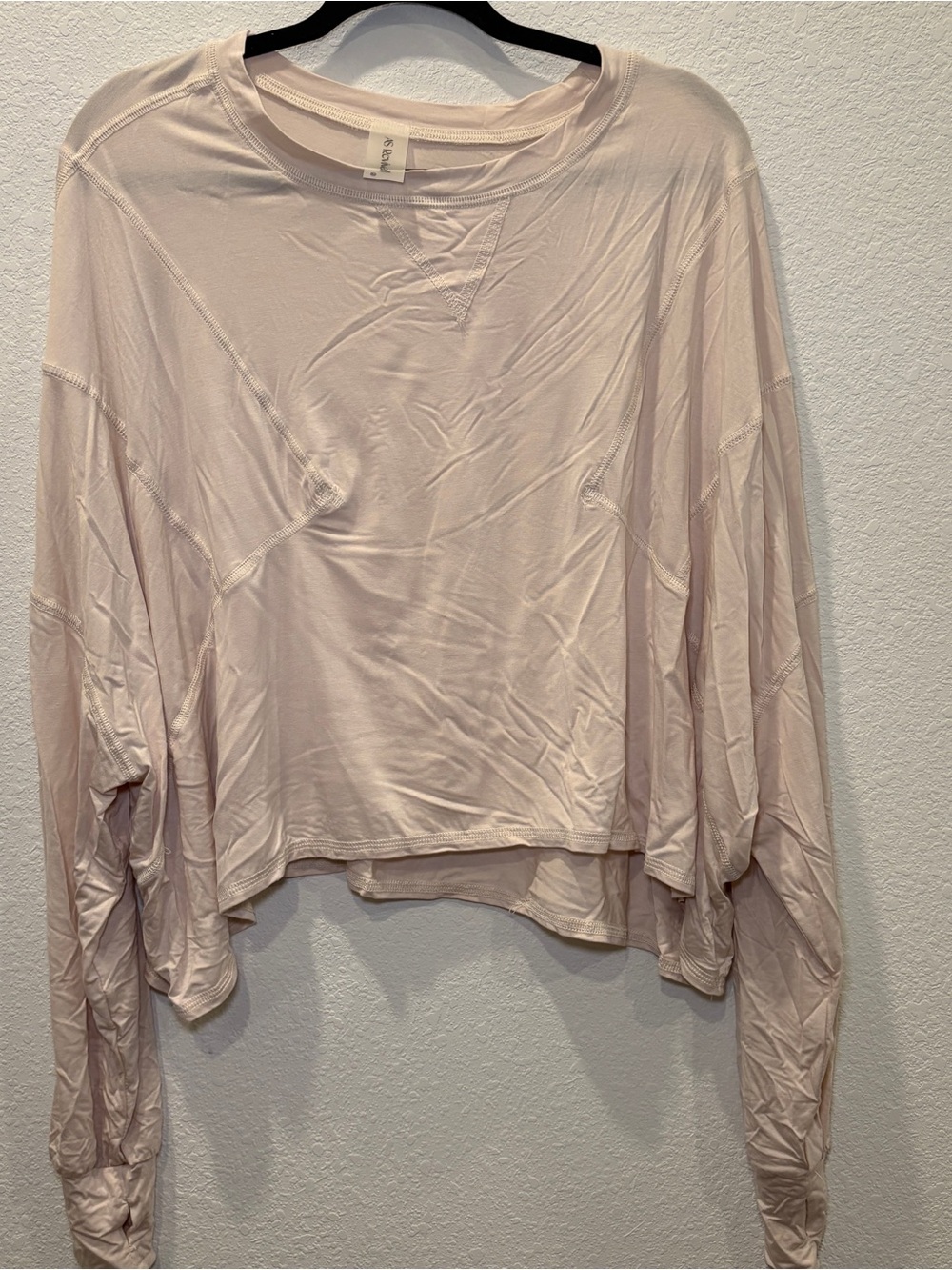 As Revival Light Pink Oversized Long Sleeve Crop Top